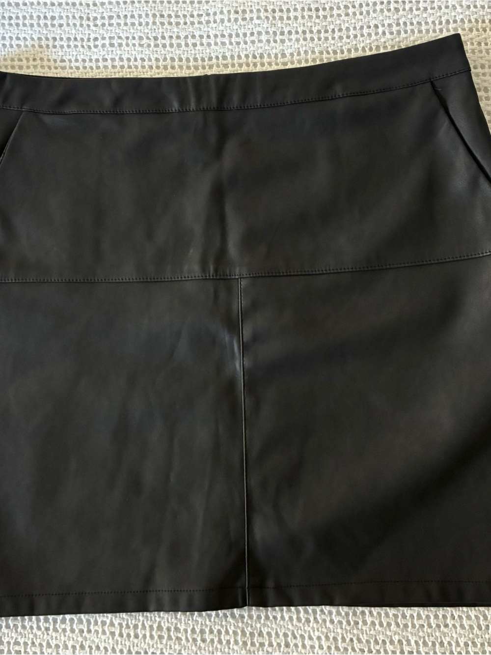 Stella Luce Black and Gray Faux Leather Skirt